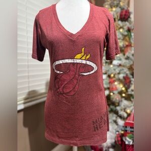 NBA Miami Heat Dark Brick Red/Burgundy  Graphic Tee